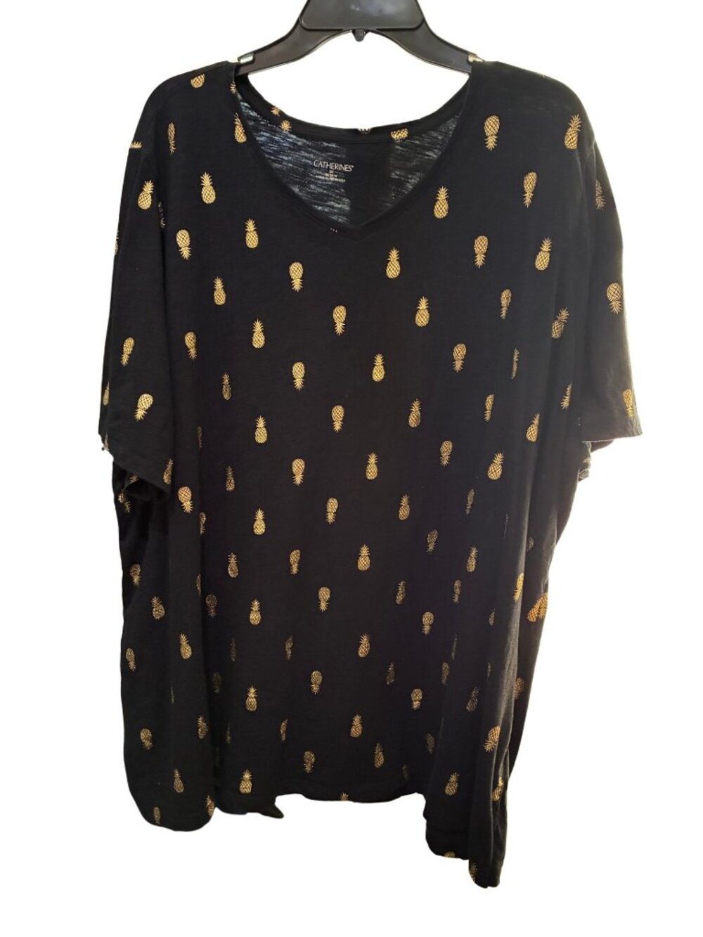 Catherine's Black Top Gold Pineapples 3X